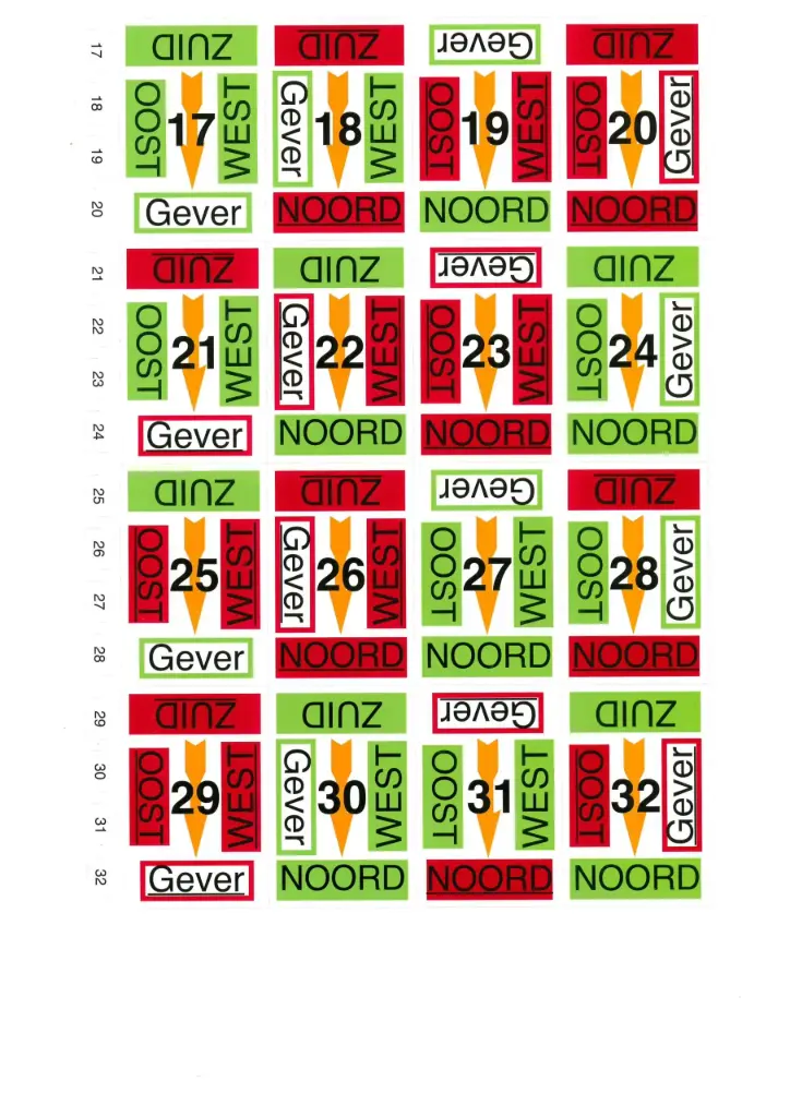 [2600034-4] Stickers Duplimate Boards 17 t/m 32