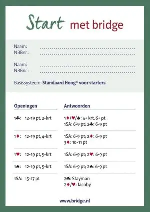 systeemkaart Start met Bridge groen